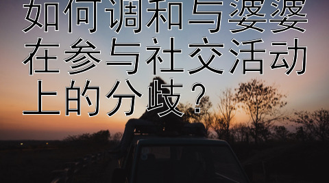 如何调和与婆婆在参与社交活动上的分歧？