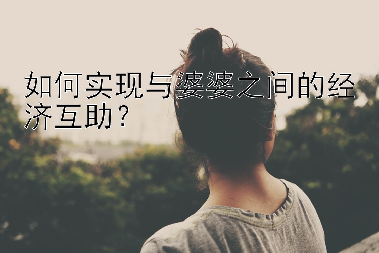 如何实现与婆婆之间的经济互助？