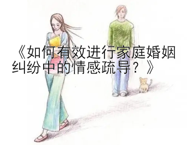 《如何有效进行家庭婚姻纠纷中的情感疏导？》