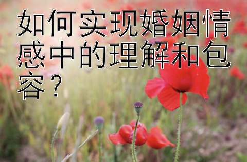 如何实现婚姻情感中的理解和包容？