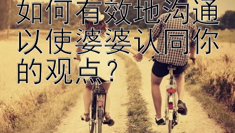 如何有效地沟通以使婆婆认同你的观点？