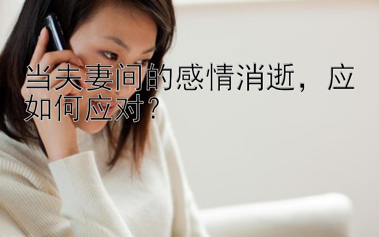 当夫妻间的感情消逝，应如何应对？