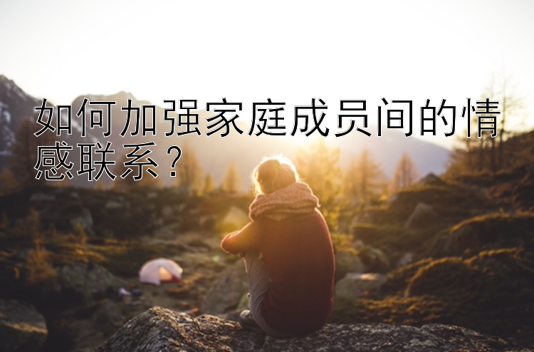 如何加强家庭成员间的情感联系？