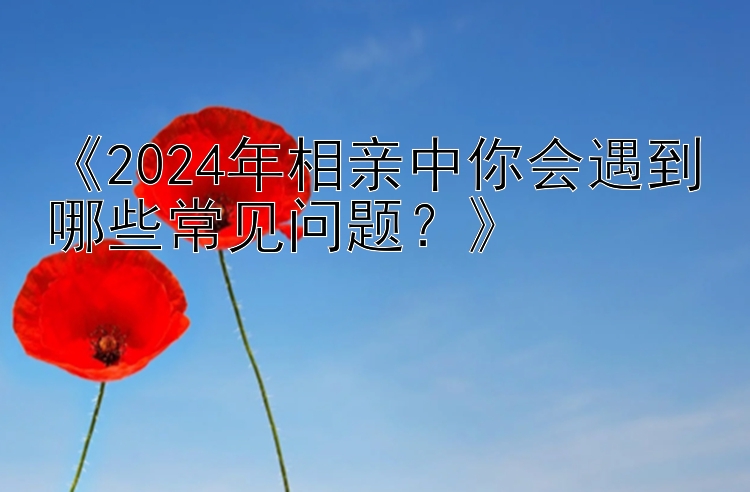 《2024年相亲中你会遇到哪些常见问题？》