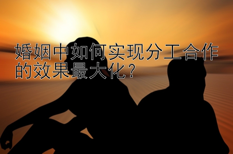 婚姻中如何实现分工合作的效果最大化？