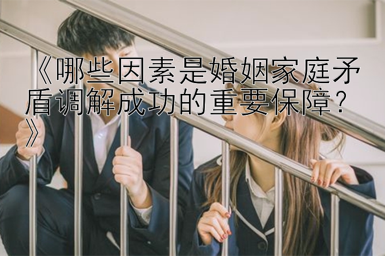 《哪些因素是婚姻家庭矛盾调解成功的重要保障？》