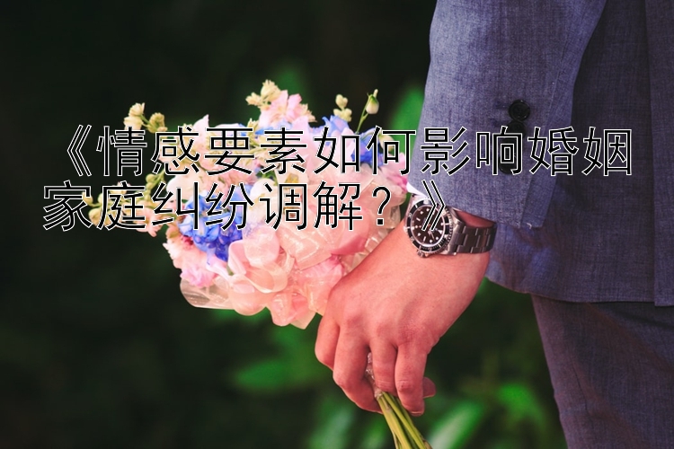 《情感要素如何影响婚姻家庭纠纷调解？》