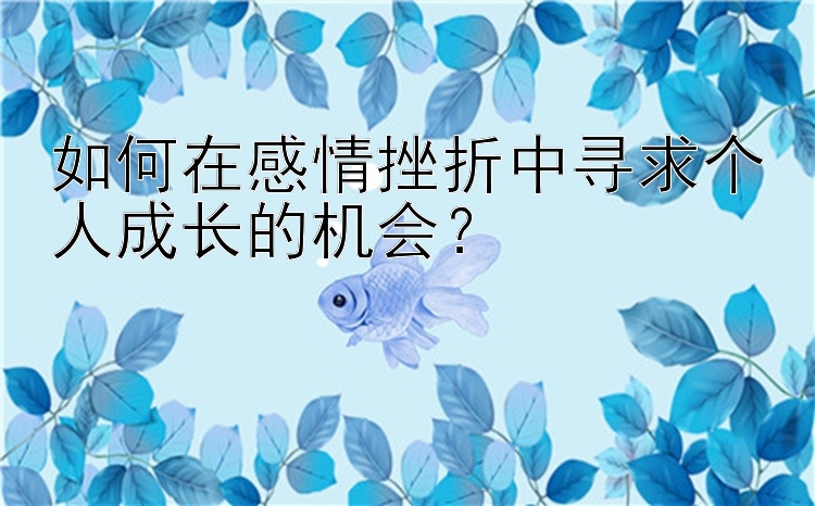 如何在感情挫折中寻求个人成长的机会？