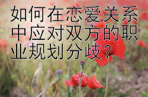 如何在恋爱关系中应对双方的职业规划分歧？