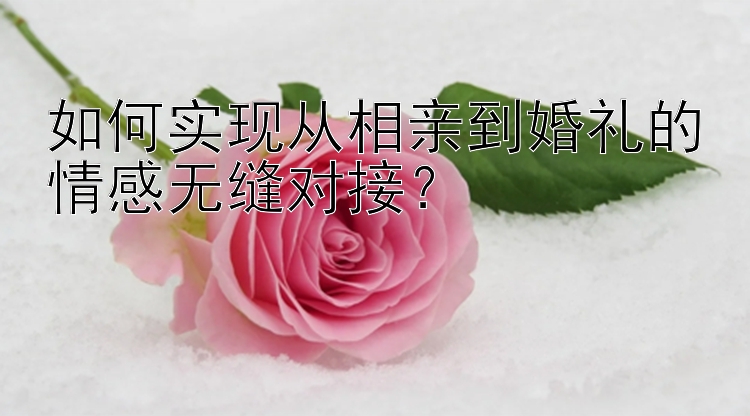 如何实现从相亲到婚礼的情感无缝对接？